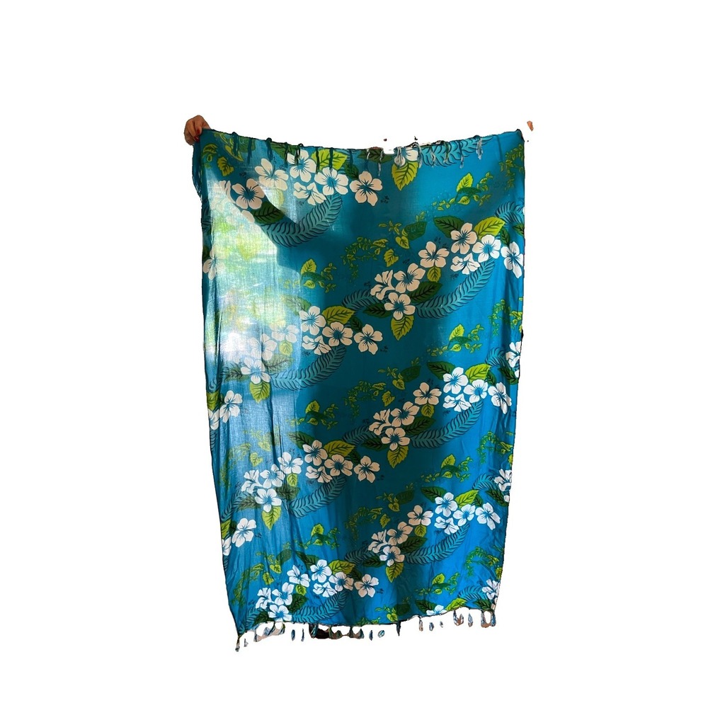 CASUAL MOVEMENTS Sarongs & Wraps Blue Tropical Floral 40"x65" NWT
